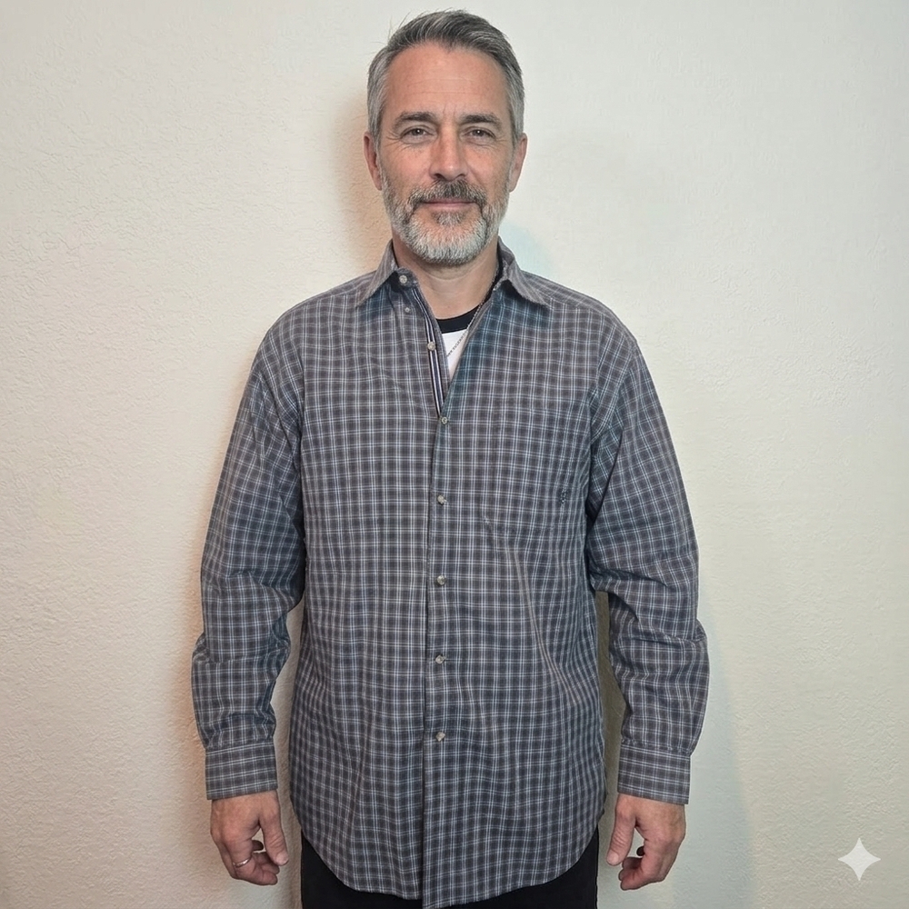 Ariat Pro Series Men's Long Sleeve Button-Up Shirt, size Xl Brown Plaid